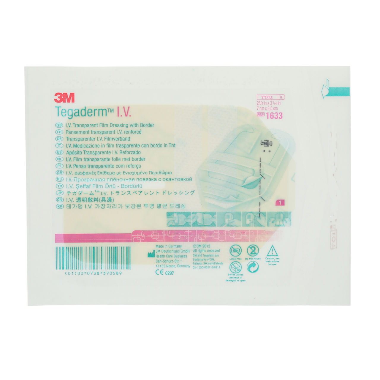 3M™ Tegaderm™ IV Transparent Film Dressing, 1633
