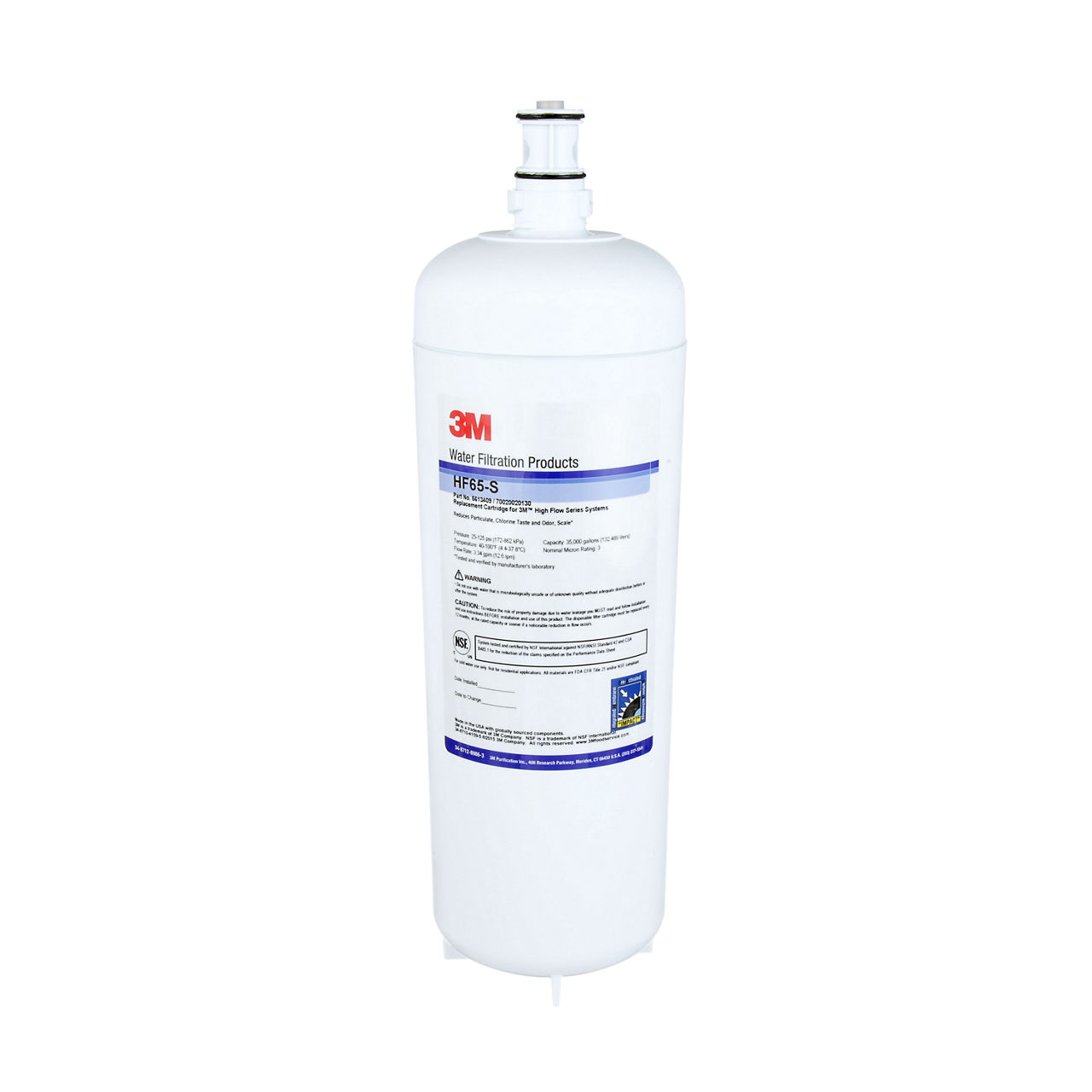 3M™ High Flow Series Filter Cartridge HF65-S, 5613409, 3 um NOM, 3.34gpm, 35000 gal, 1/Case