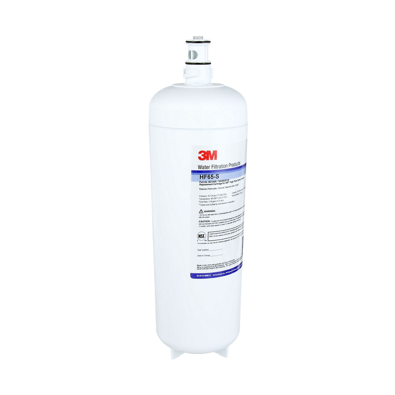 3M™ High Flow Series Filter Cartridge HF65-S, 5613409, 3 um NOM, 3.34  gpm, 35000 gal