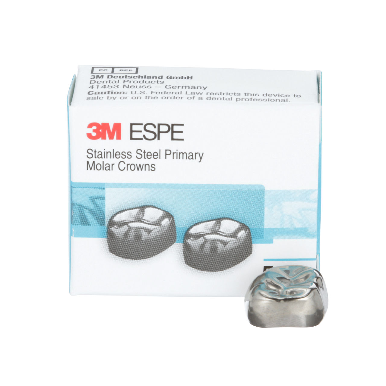 3M™ ESPE™ Stainless Steel Primary Molar Crowns, E-UR-6, Upper RightSecond Primary Molar, Size 6, 2 Crowns