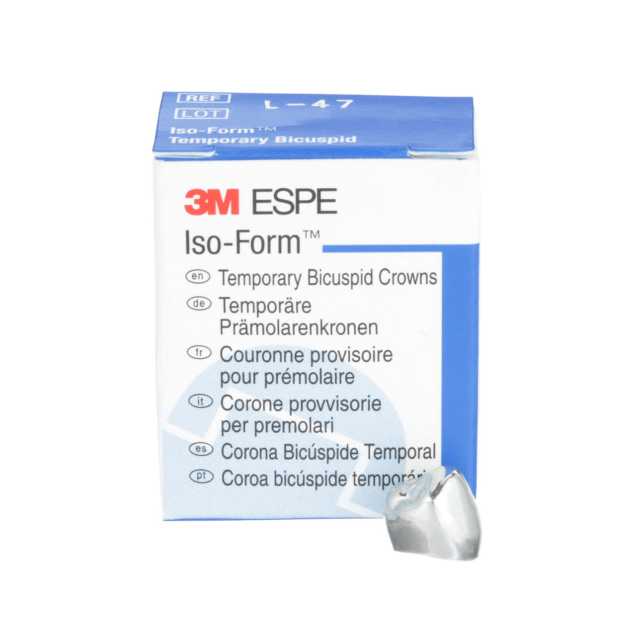 3M™ Iso-Form™ Temporary Bicuspid Crowns, L47, Lower Left First Bicuspid,5 Crowns