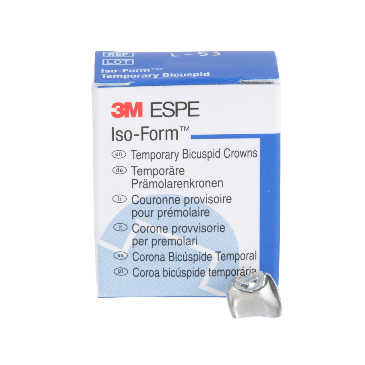 3M™ Iso-Form™ Temporary Bicuspid Crowns, L53, Lower Left SecondBicuspid, 5 Crowns