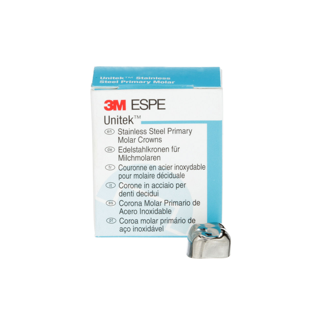 3M™ Unitek™ Stainless Steel Primary Molar Crowns, 900224, Upper RightSecond Primary Molar, Size 4, 5 Crowns