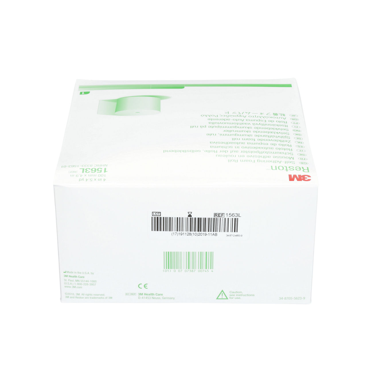 3M Reston Self-Adhering Foam Products, 1563L, light support roll