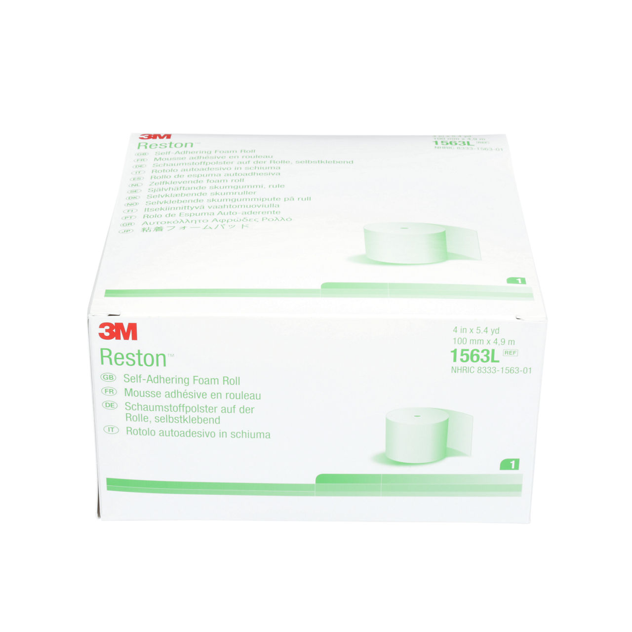 3M™ Reston™ Self-Adhering Foam Rolls, 1563L, 4 in x 196 in, LightSupport, 5 Roll / Case