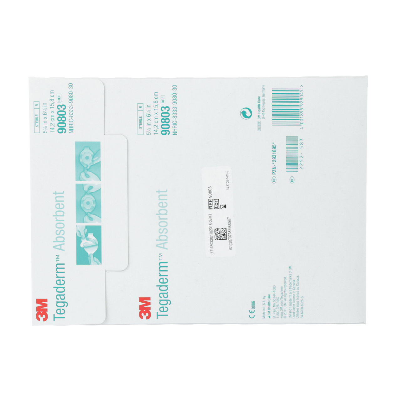 3M Tegaderm™ Absorbent Clear Acrylic Dressing, 90803, large oval