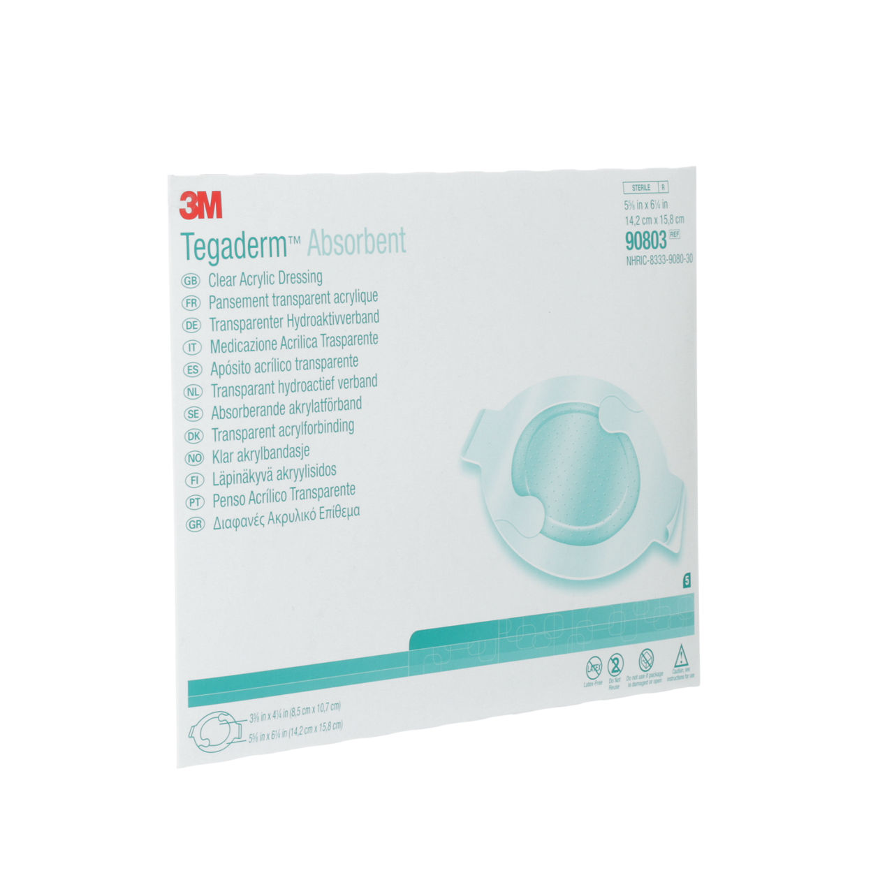 3M Tegaderm™ Absorbent Clear Acrylic Dressing, 90803, large oval