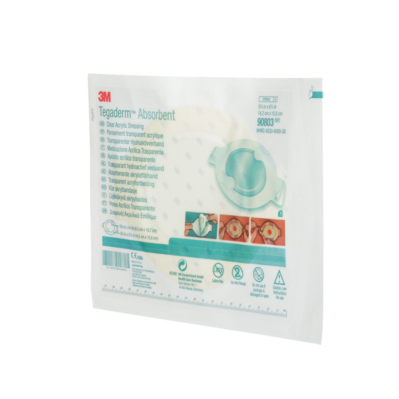 3M Tegaderm™ Absorbent Clear Acrylic Dressing, 90803, large oval