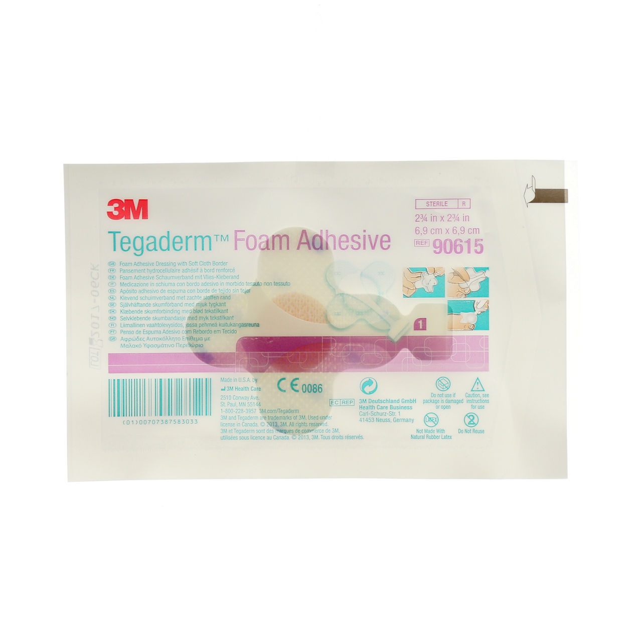 3M™ Tegaderm™ Foam Adhesive Dressing, 90615, digit wrap