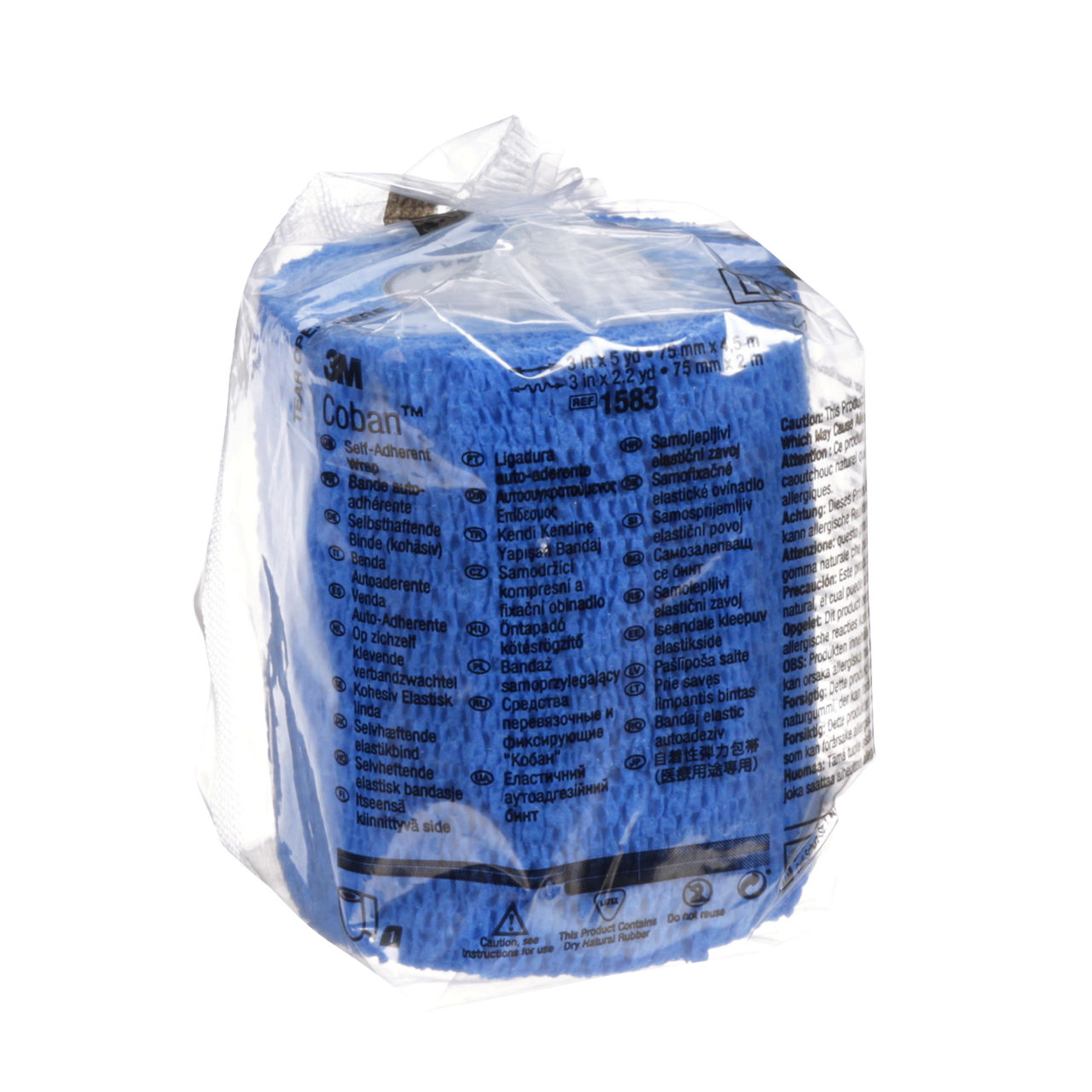 3M Coban Self-Adherent Wrap, 1583B, non-strle, blu, 7.52cmx4.57m