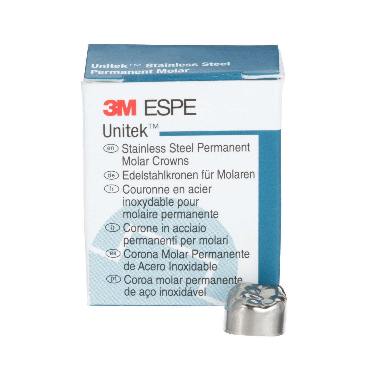 3M™ Unitek™ Stainless Steel Permanent Molar Crowns, 900342, Lower RightFirst Permanent Molar, Size 2, 5 Crowns