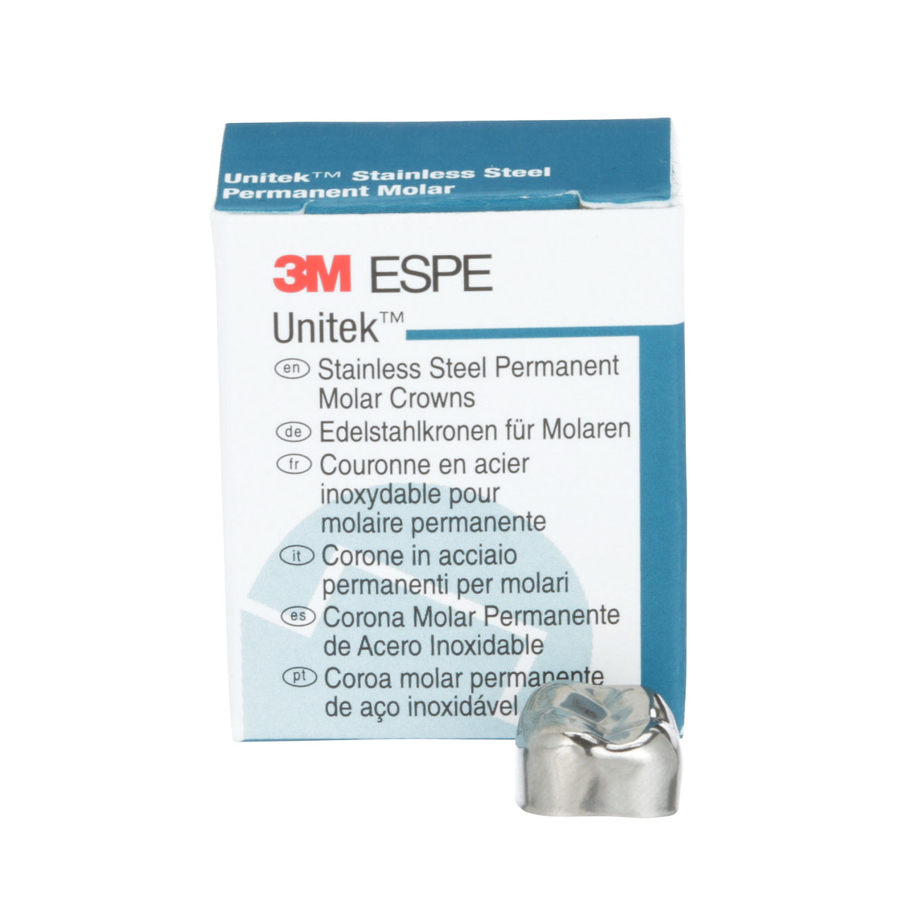 3M™ Unitek™ Stainless Steel Permanent Molar Crowns, 900444, Lower RightSecond Permanent Molar, Size 4, 5 Crowns