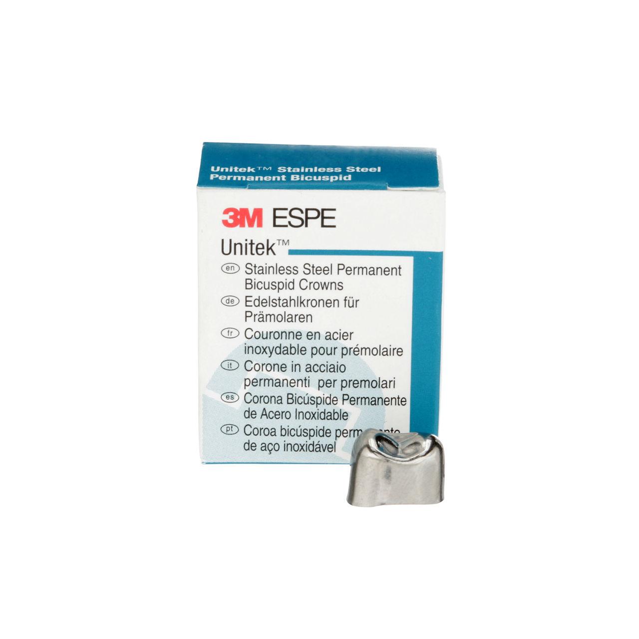 3M™ Unitek™ Stainless Steel Permanent Bicuspid Crowns, 900526, UpperRight First Bicuspid, Size 6, 5 Crowns