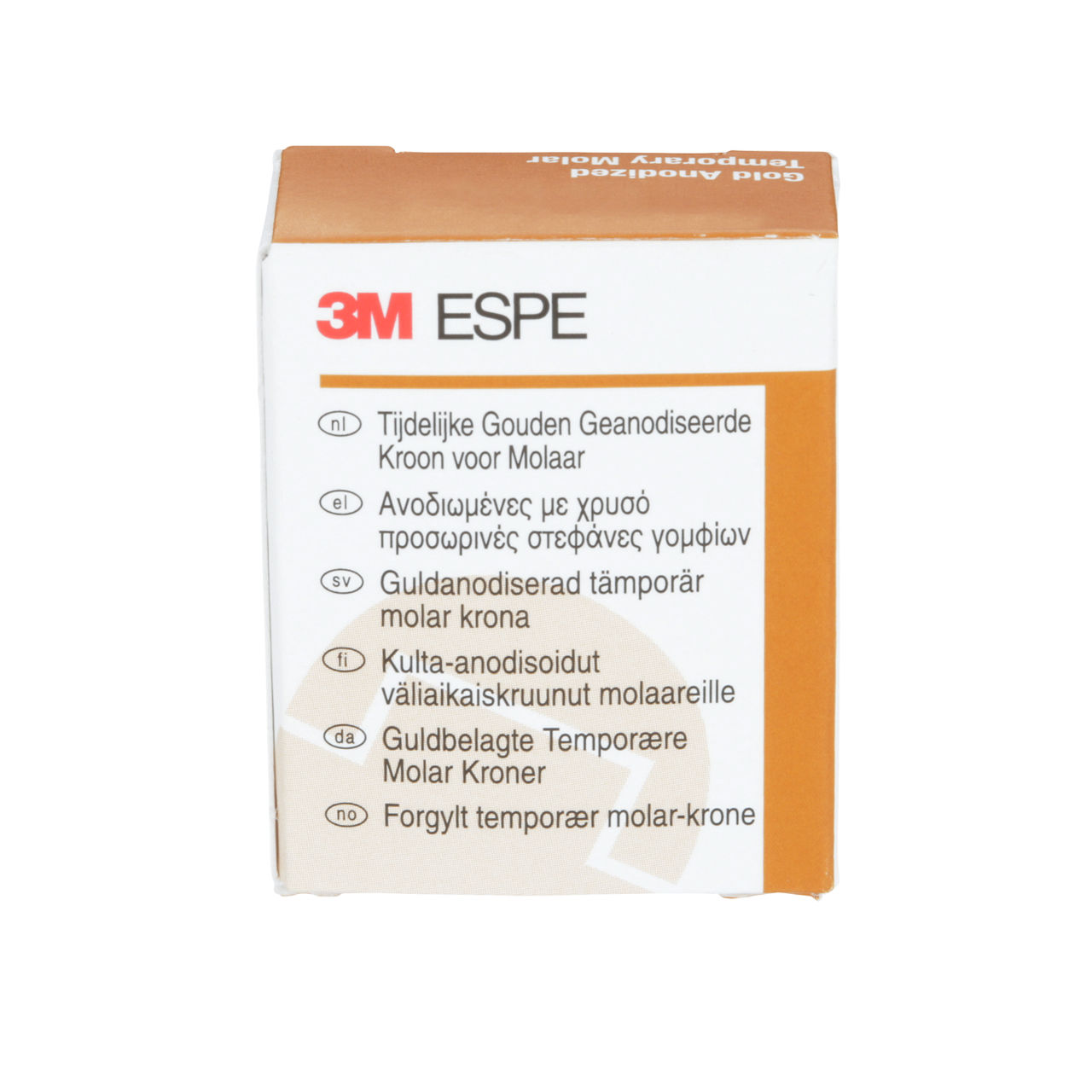 3M ESPE Gold Anodized Temporary Molar Crown, 940442, second molar, lower right, #2