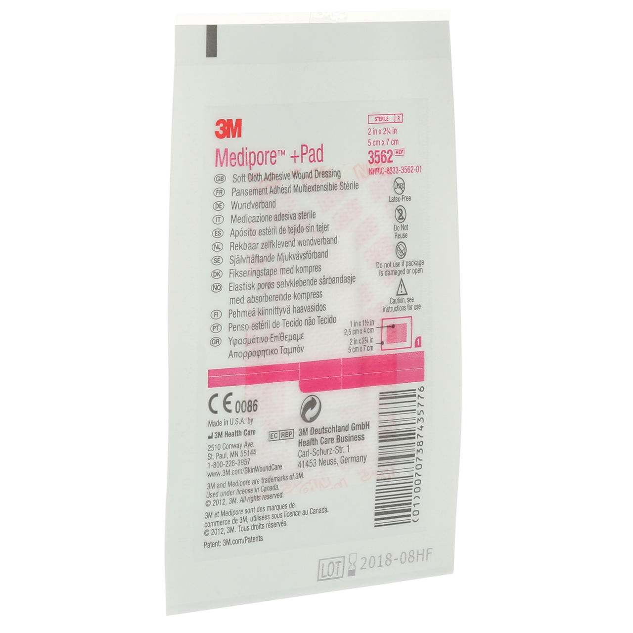 3M™ Medipore™  Pad Soft Cloth Adhesive Wound Dressing, 3562