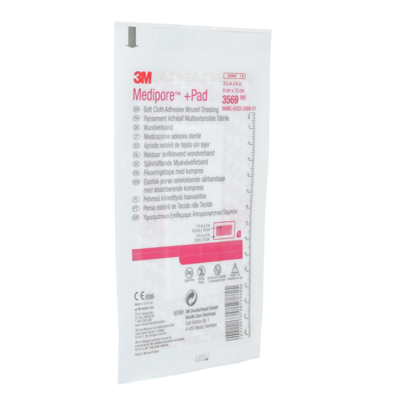 3M™ Medipore™ + Pad Soft Cloth Adhesive Wound Dressing, 3569