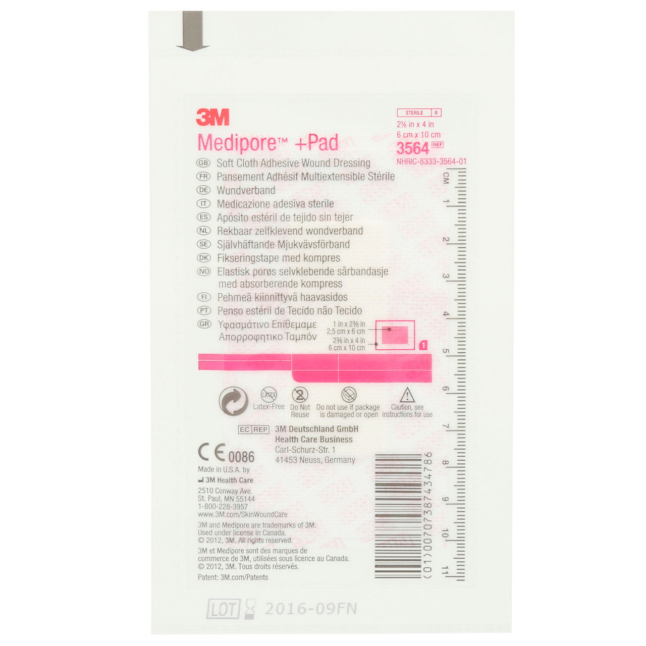 3M™ Medipore™  Pad Soft Cloth Adhesive Wound Dressing, 3564