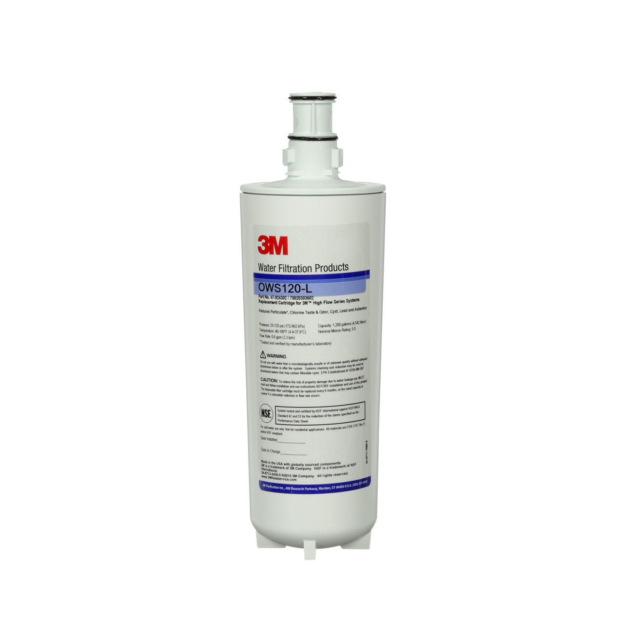 3M™ OCS Series Specialty Water Replacement Filter Cartridge OWS120-L