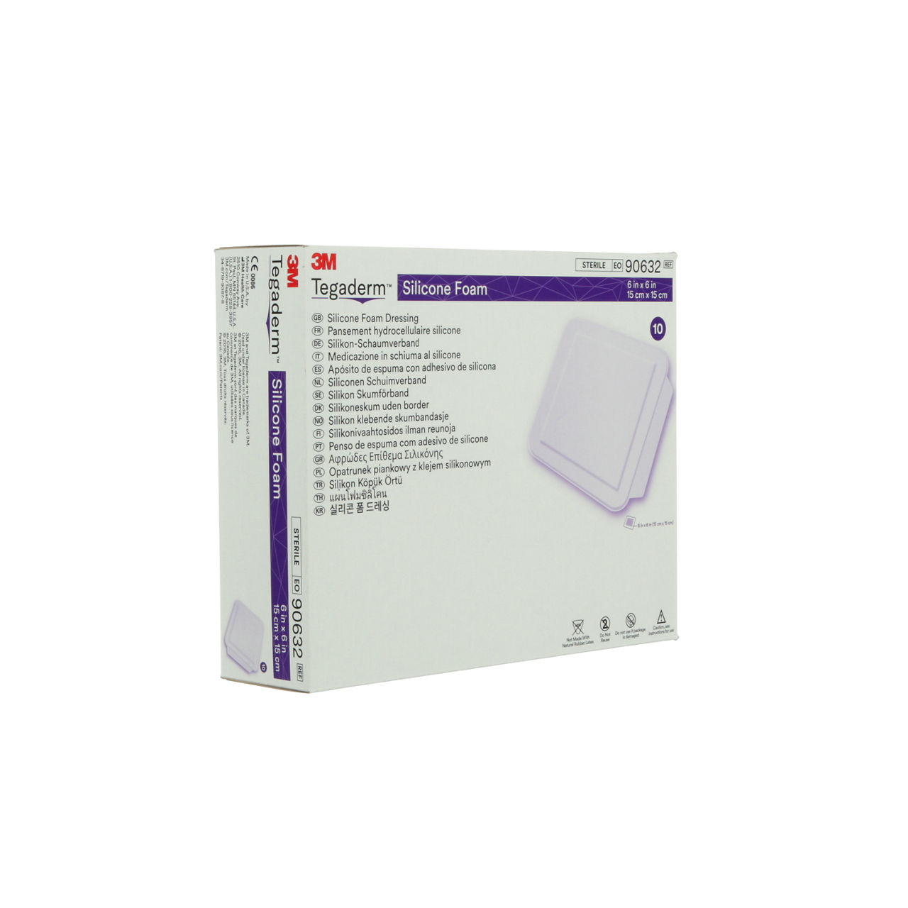 3M™ Tegaderm™ Silicone Foam Dressing 90632 - Package right side