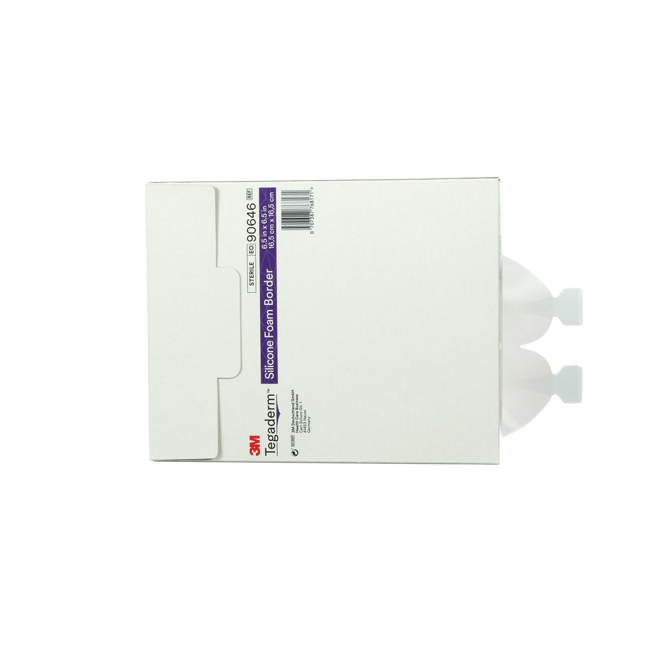 3M™ Tegaderm™ Silicone Foam Border Drsg 90646 - Prod-pkg back