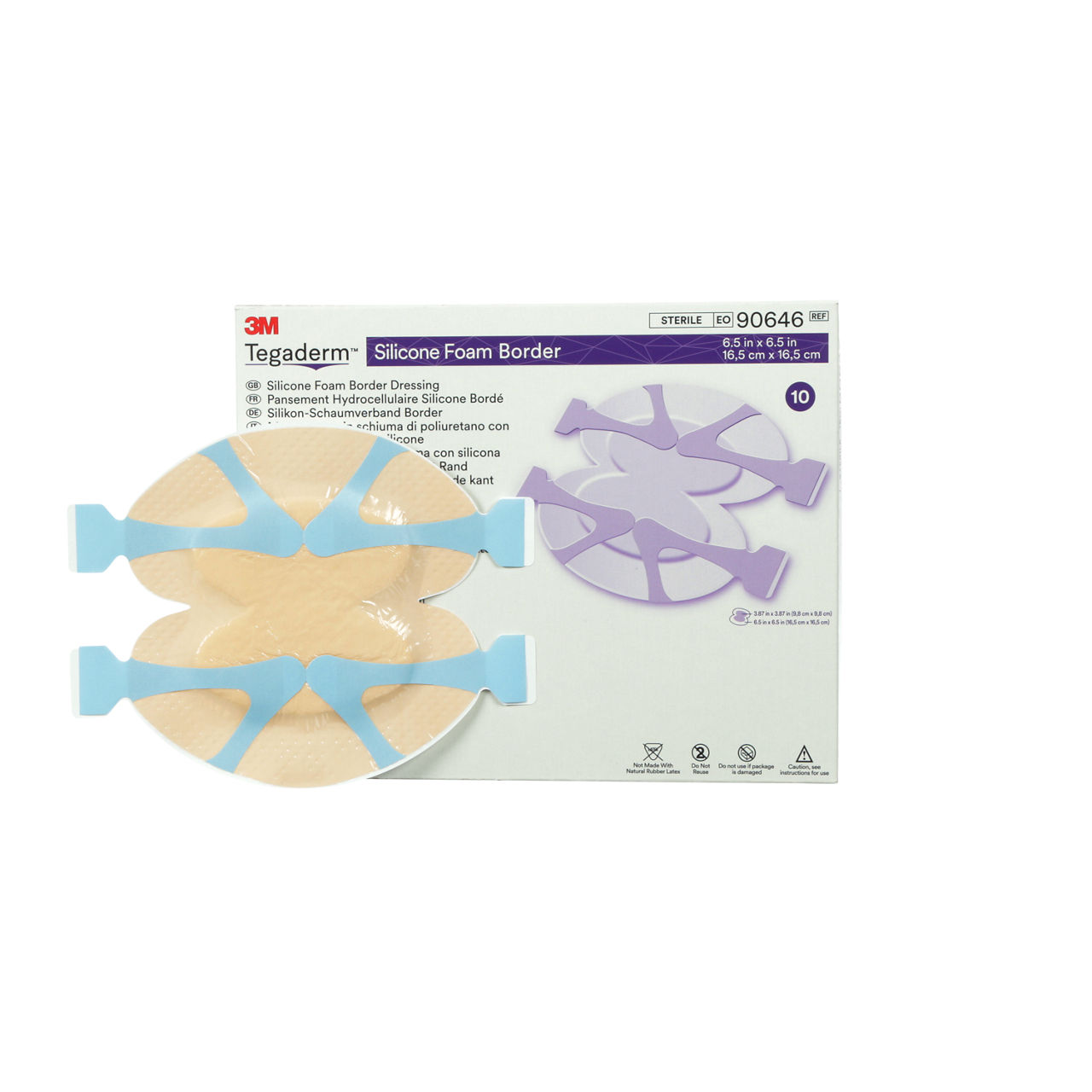 3M™ Tegaderm™ Silicone Foam Border Drsg 90646 - Prod-pkg front