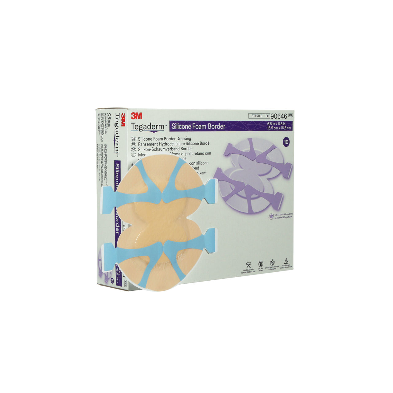 3M™ Tegaderm™ Silicone Foam Border Drsg 90646 - Prod-pkg right