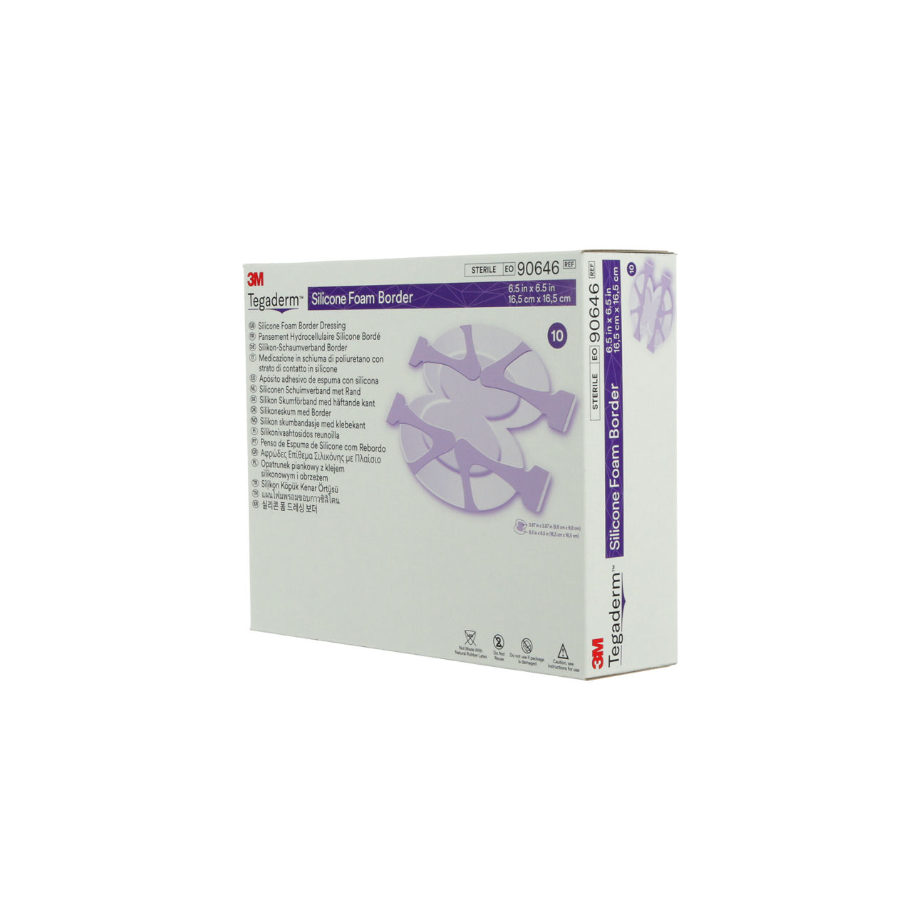 3M™ Tegaderm™ Silicone Foam Border Dressing 90646 - pkg left