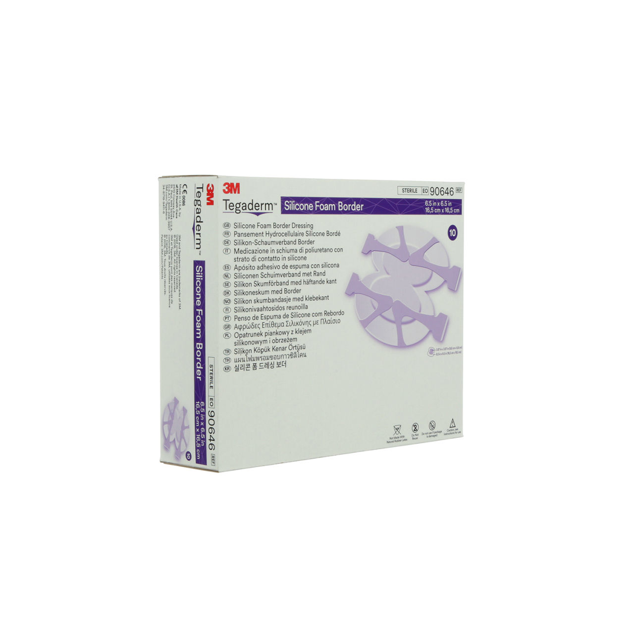 3M™ Tegaderm™ Silicone Foam Border Dressing 90646 - pkg right