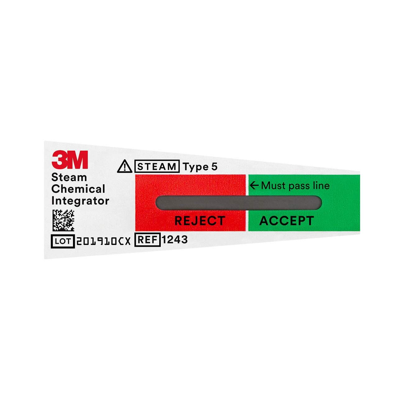 3M™ Attest™ Steam Chemical Integrators, Type 5 1243 front, reject 3