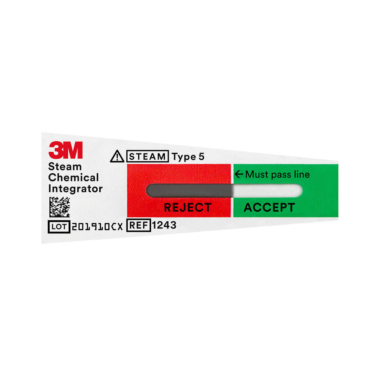 3M™ Attest™ Steam Chemical Integrators, Type 5 1243 front, reject3