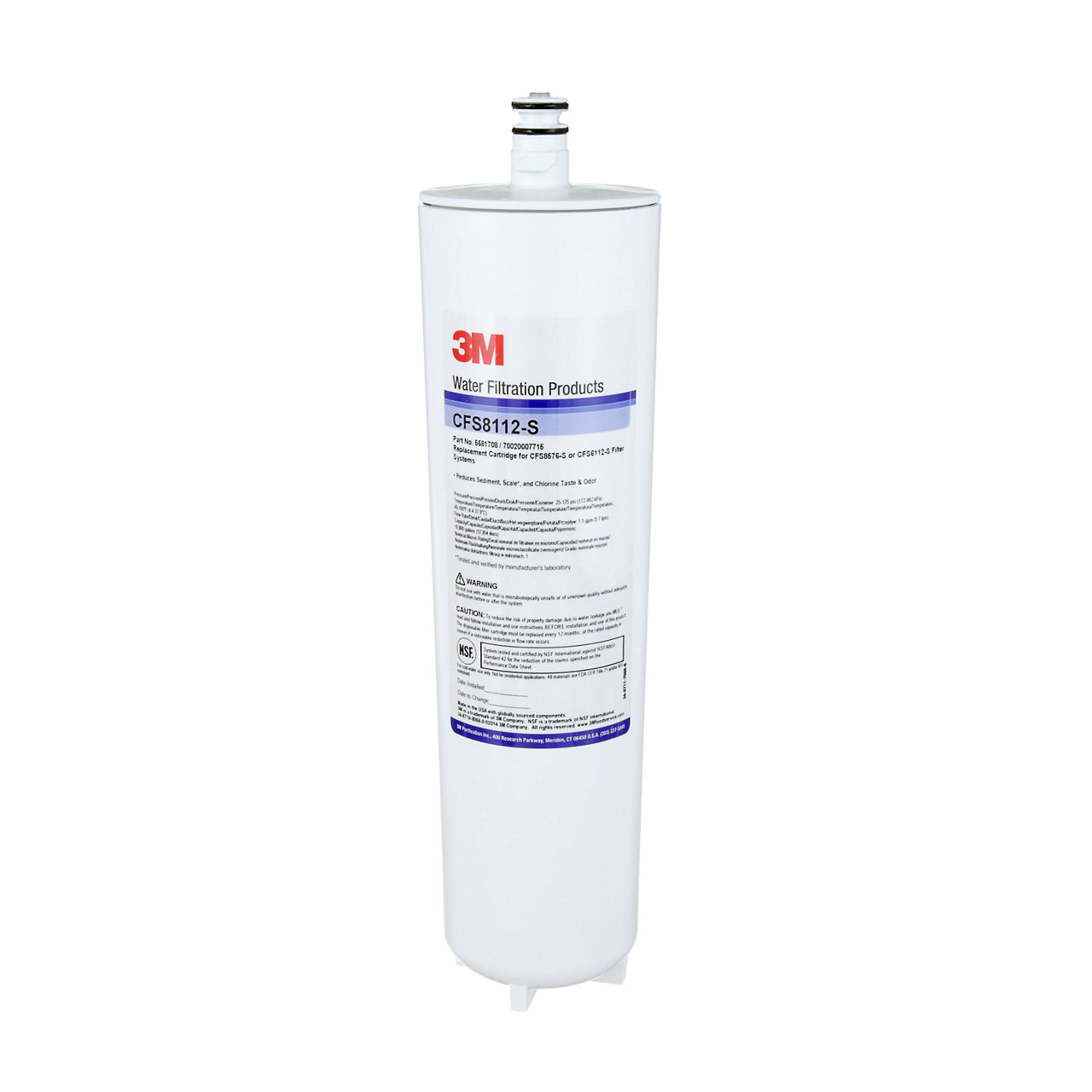3M™ 8000 Series Filter Cartridge CFS8112-S, 5581708, Standard Length, 1um NOM, 1.5 gpm, 10000 gal, 12/Case