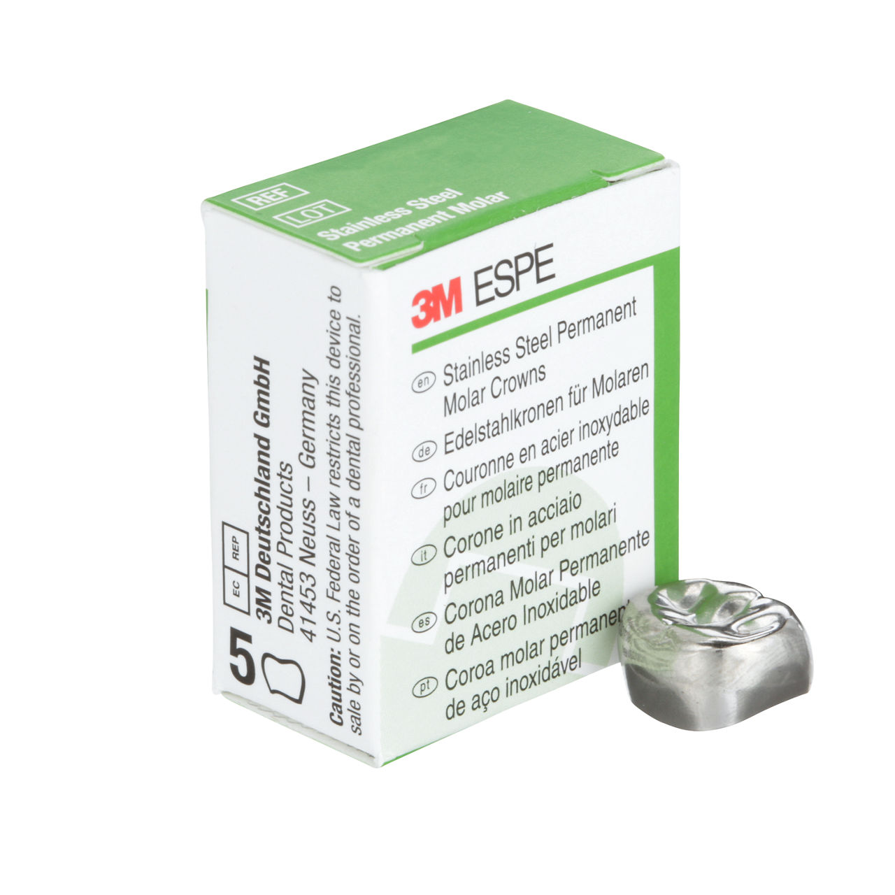 3M ESPE Stainless Steel First Permanent Molar Replacement Crown, 6-LR-7 lower right