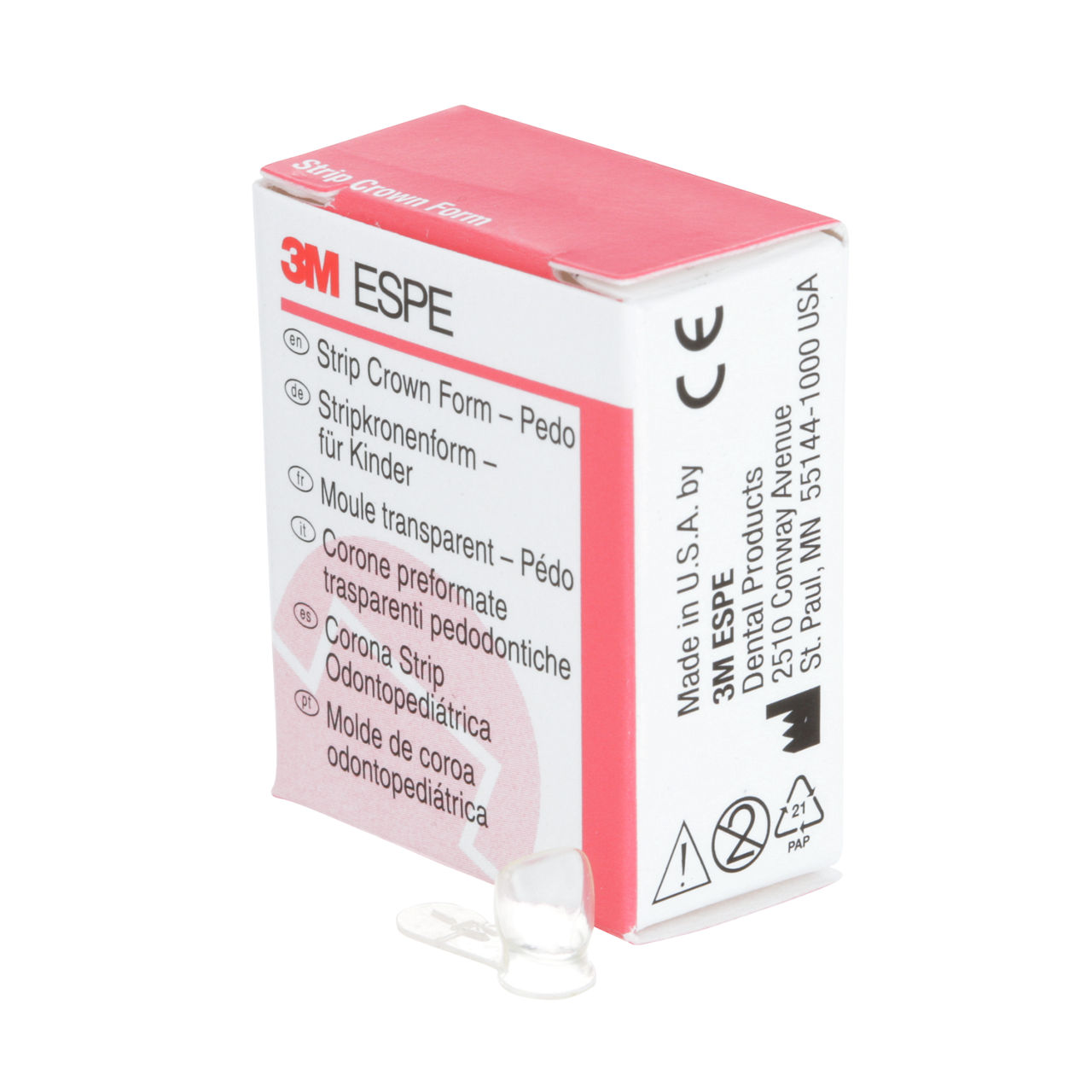 3M ESPE Pedodontic Anterior Strip Crown Form, 914011, upper right central, size 1