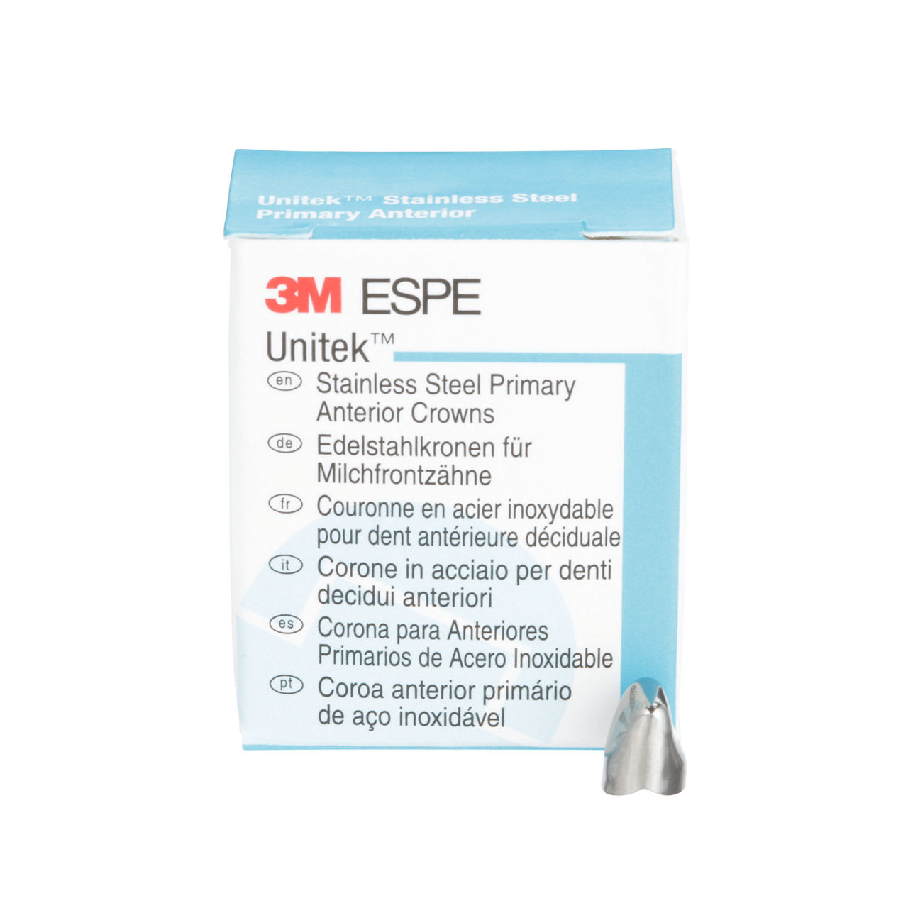 3M™ Unitek™ Stainless Steel Primary Anterior Crowns, 907036, Upper RightLateral, Size 6, 5 Crowns