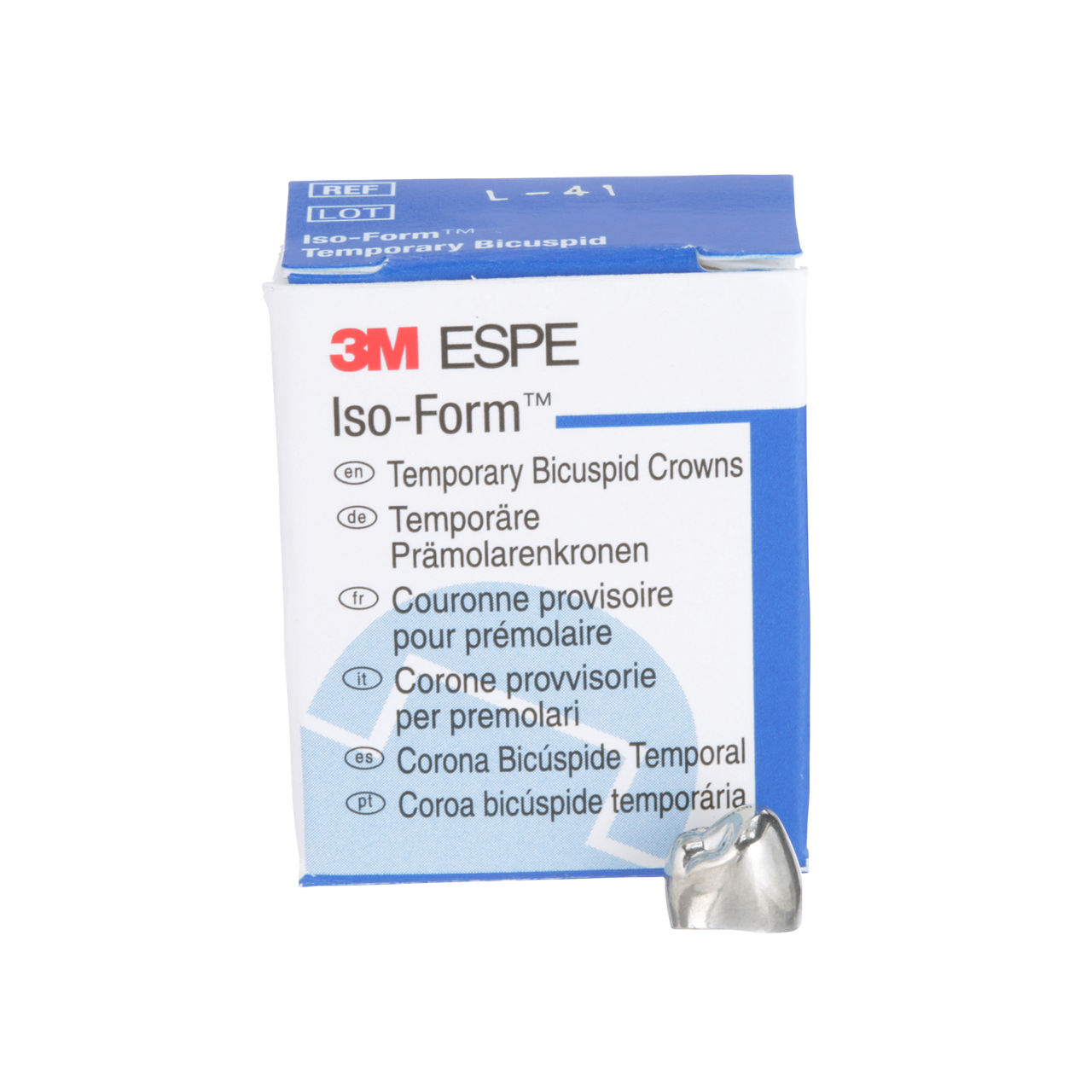 3M™ Iso-Form™ Temporary Bicuspid Crowns, L41, Lower Left First Bicuspid,5 Crowns