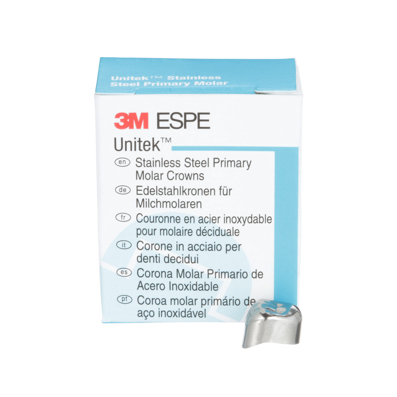 3M™ Unitek™ Stainless Steel Primary Molar Crowns, 900124, Upper RightFirst Primary Molar, Size 4, 5 Crowns