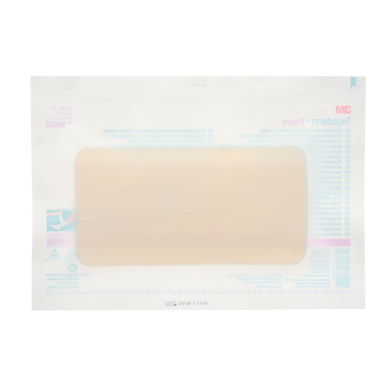 3M™ Tegaderm™ Foam Dressing, 90602, non-adhesive