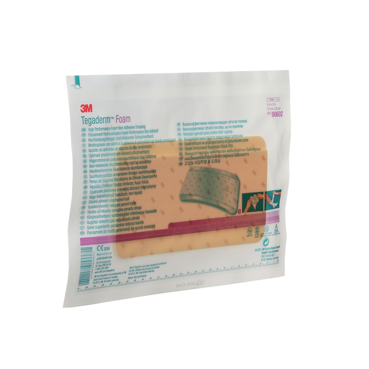 3M™ Tegaderm™ Foam Dressing, 90602, non-adhesive