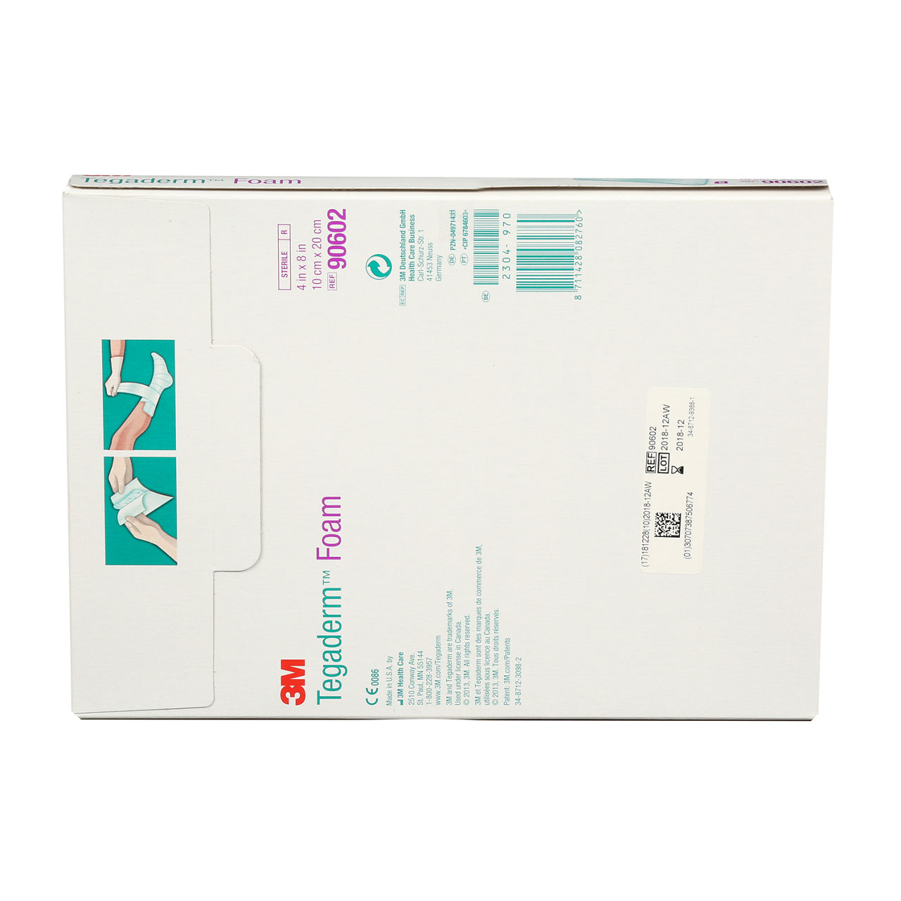 3M™ Tegaderm™ Foam Dressing, 90602, non-adhesive