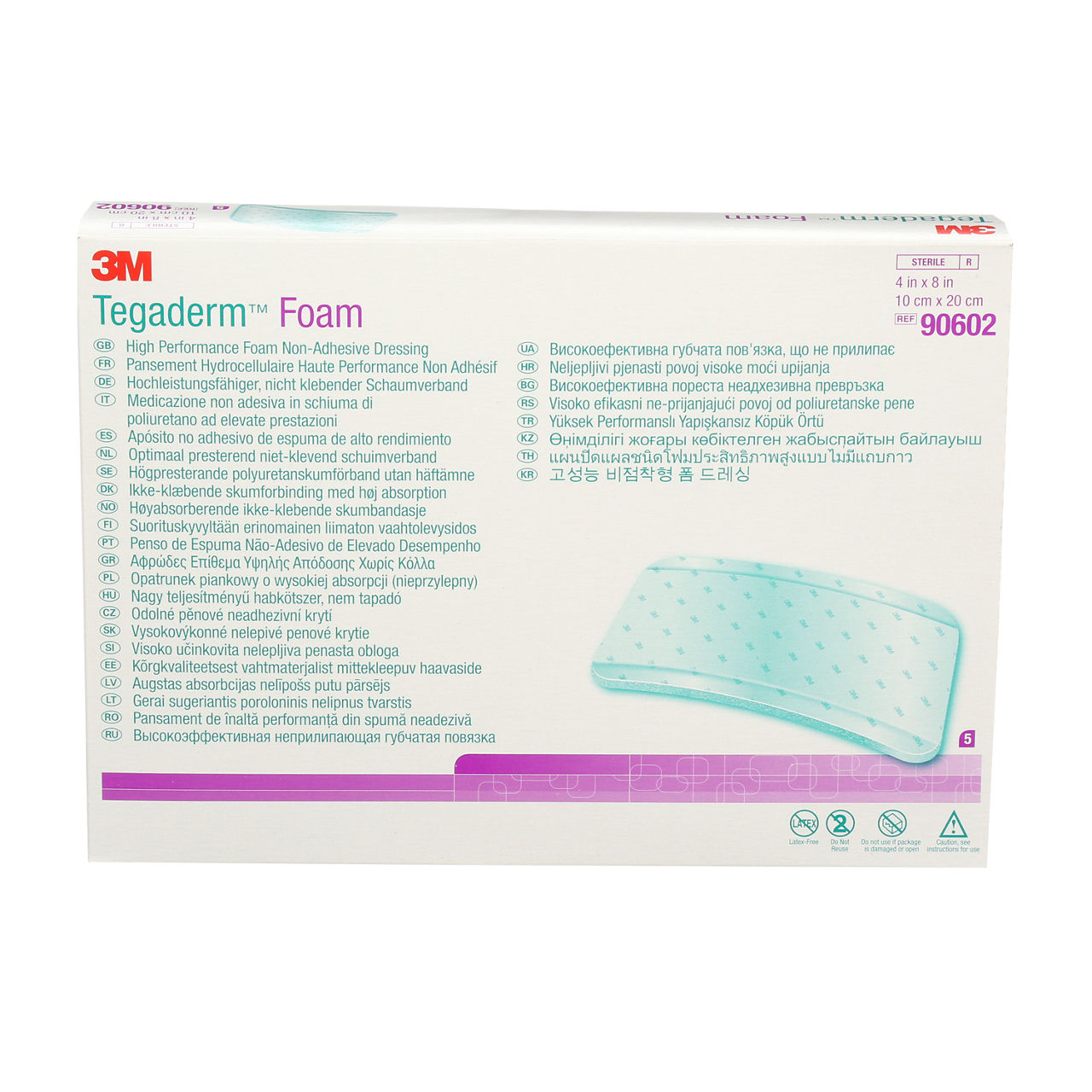3M™ Tegaderm™ Foam Dressing, 90602, non-adhesive