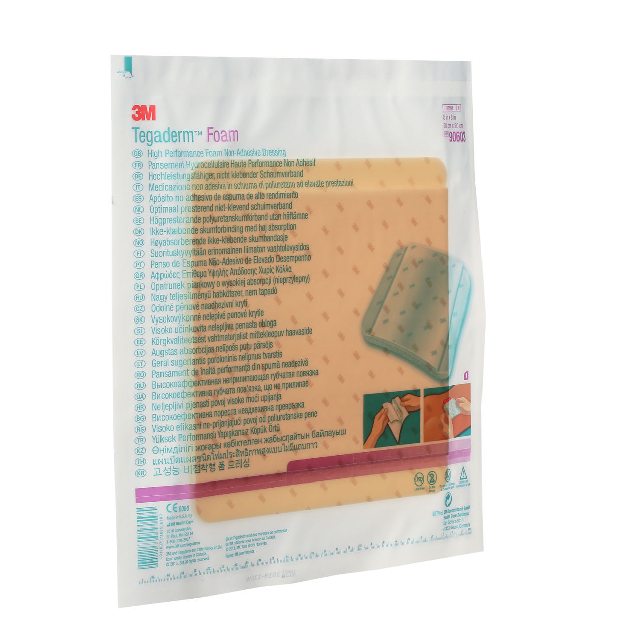 3M™ Tegaderm™ Foam Dressing, 90603, non-adhesive