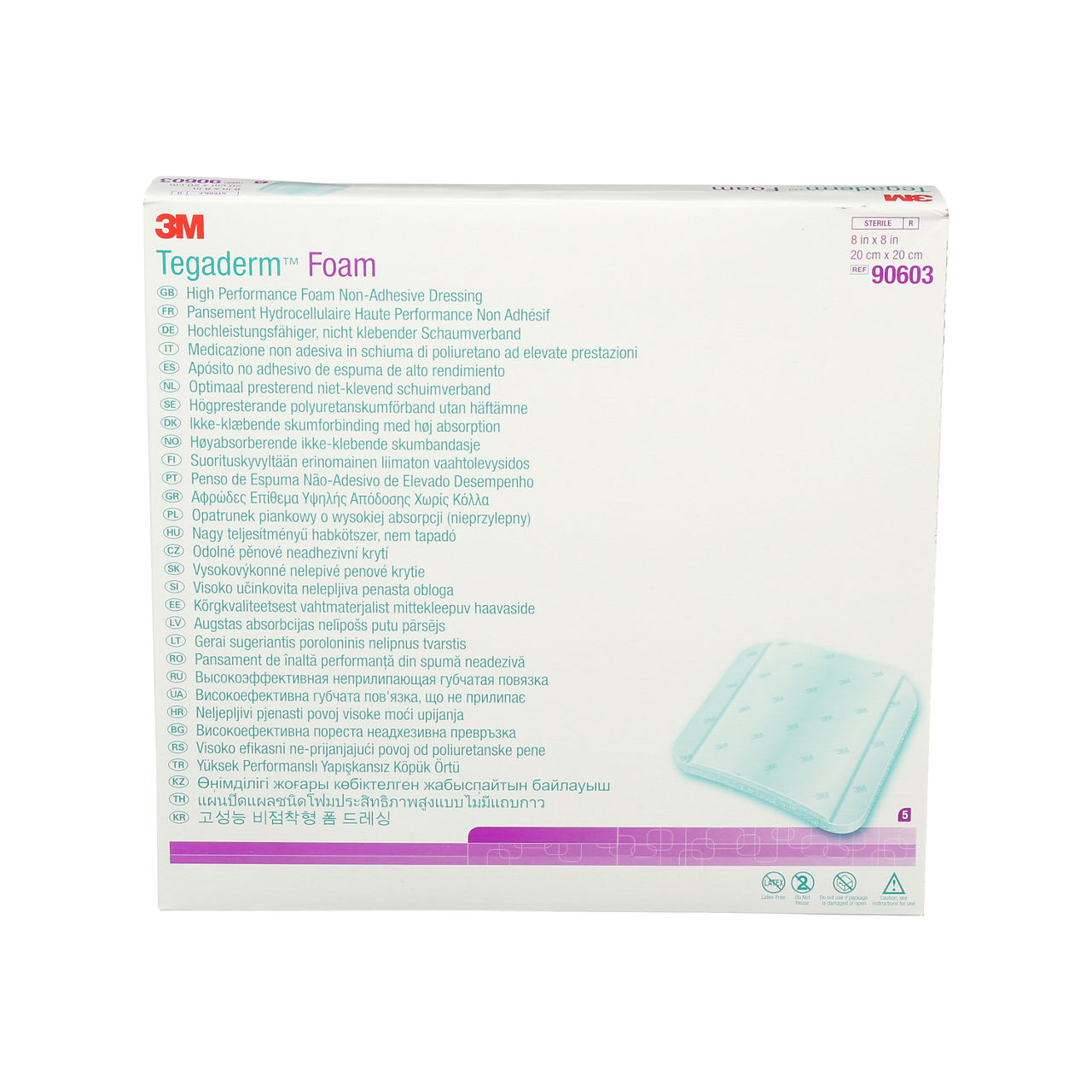 3M™ Tegaderm™ Foam Dressing, 90603, non-adhesive