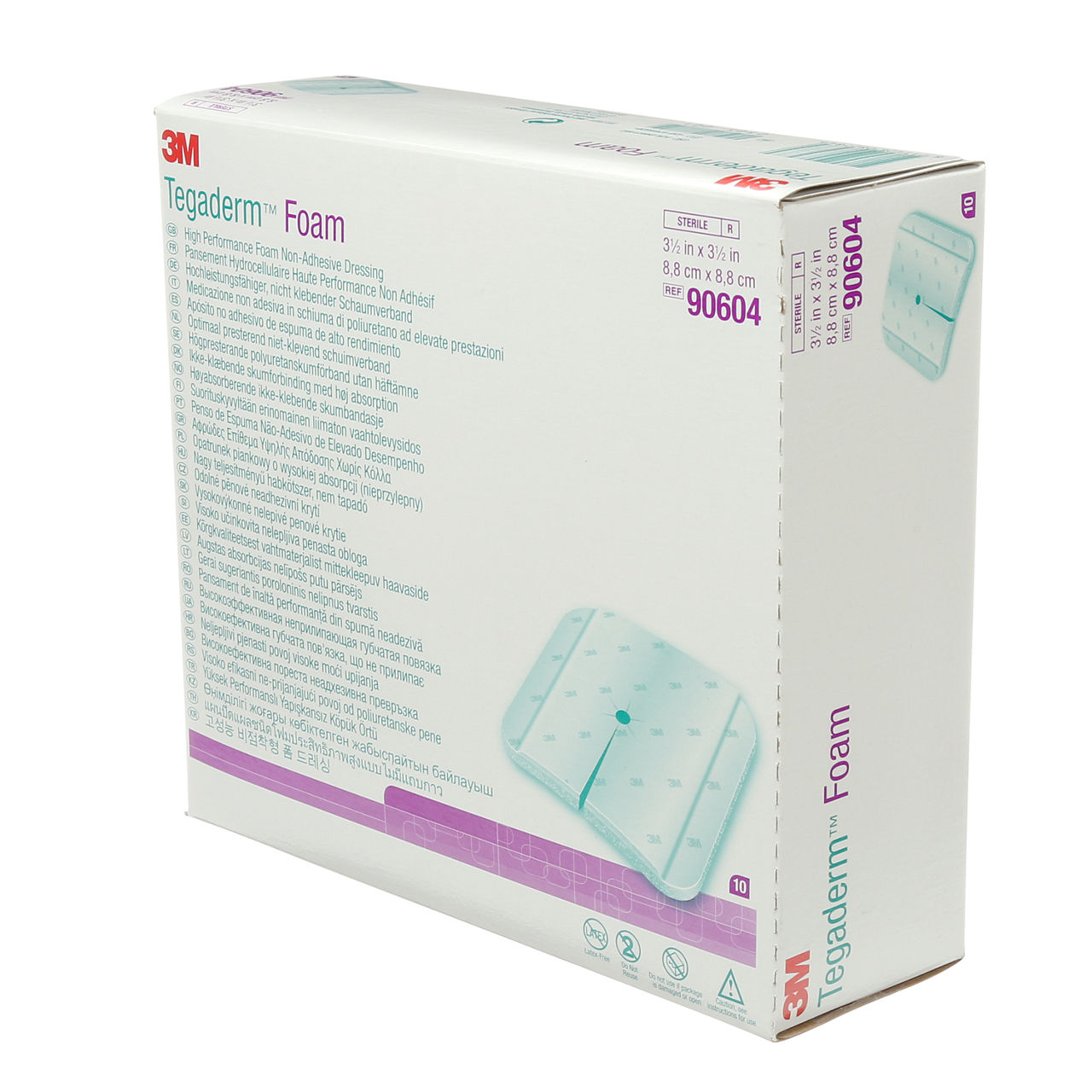 3M™ Tegaderm™ Foam Dressing, 90604, non-adhesive, fenestrated