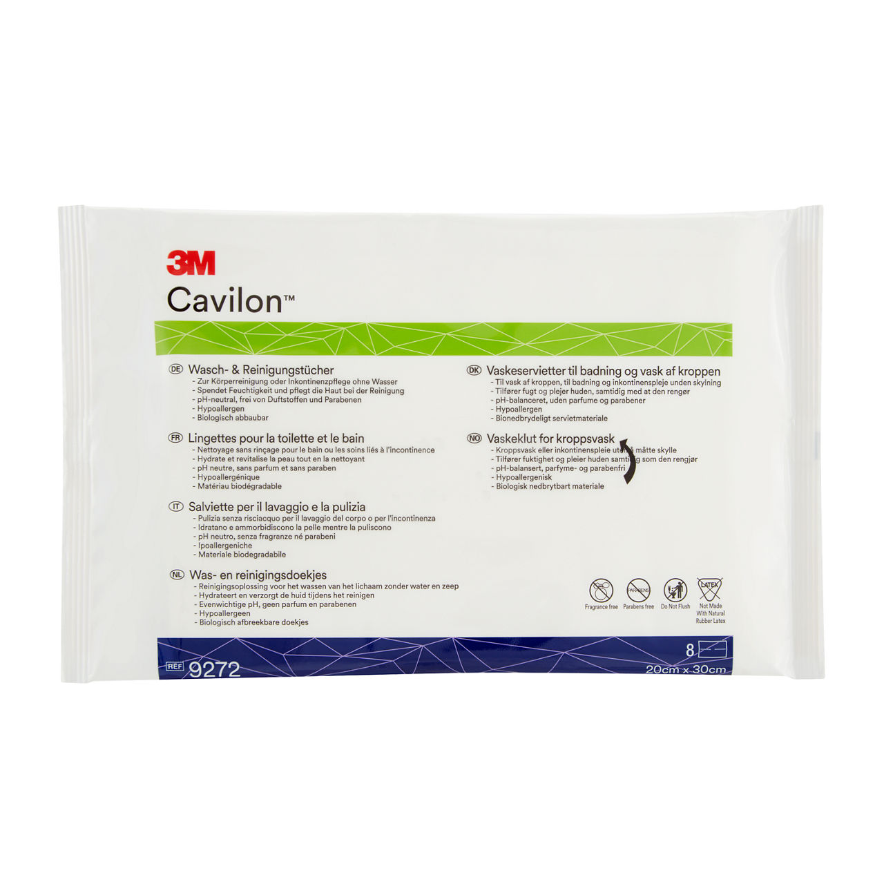 3M™ Cavilon™ Bathing and Cleansing Wipes, 9272, 8/Pack, 12 Pack/Case, GBES PT AR SE FI