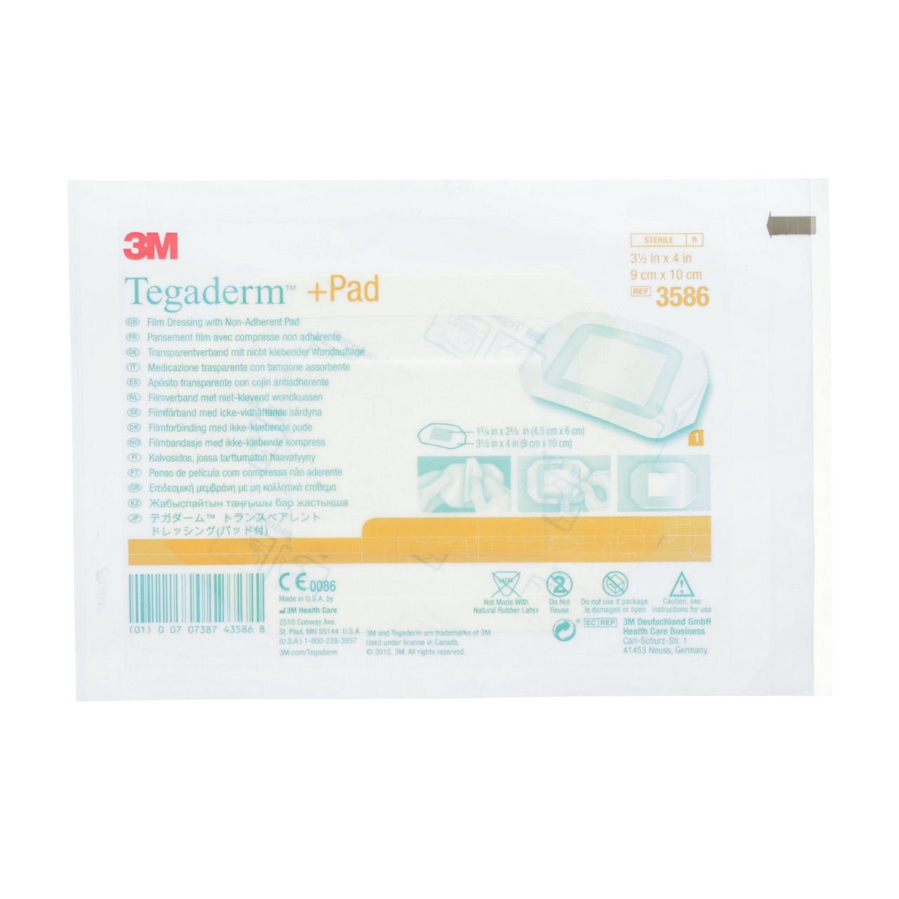 3586 TDERM + PAD DRSG 3.5INX4IN 100/CS