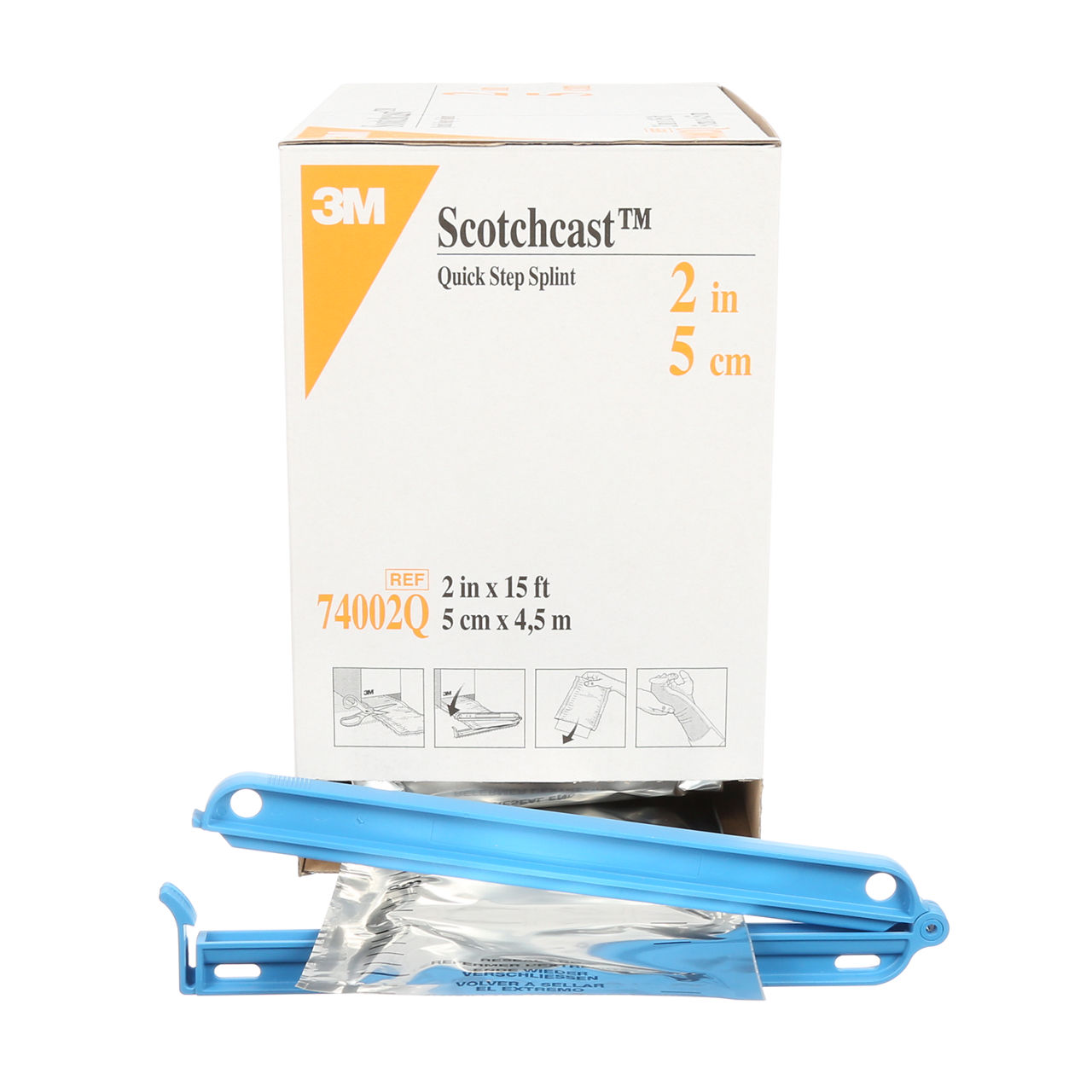 Attelle en rouleau 3M™ Scotchcast™ Quick Step, capitonnée sur chaqueface, 5 cm, 74002Q