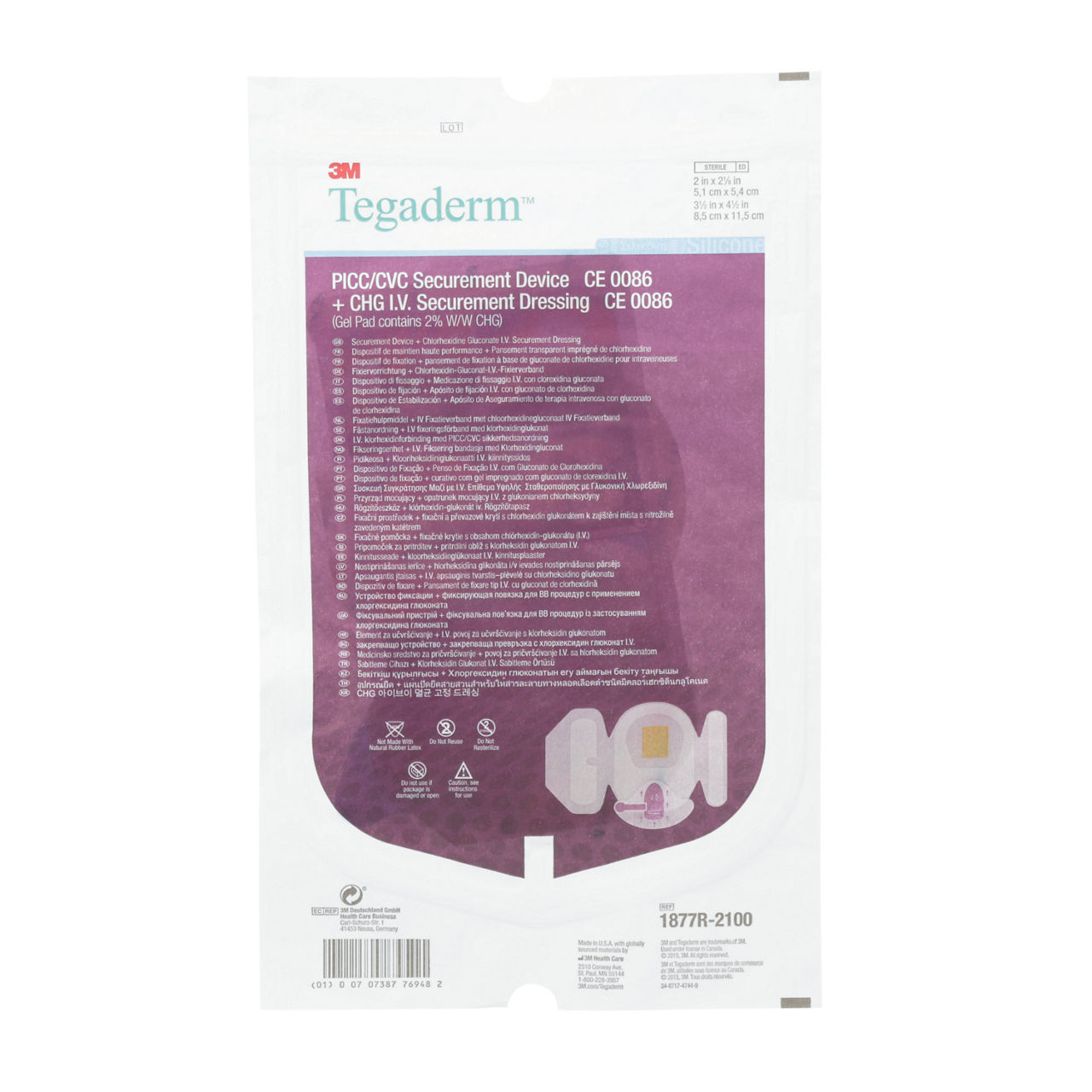 1877R-2100 PICC/CVC DV TDERM DRSG 20/CAR