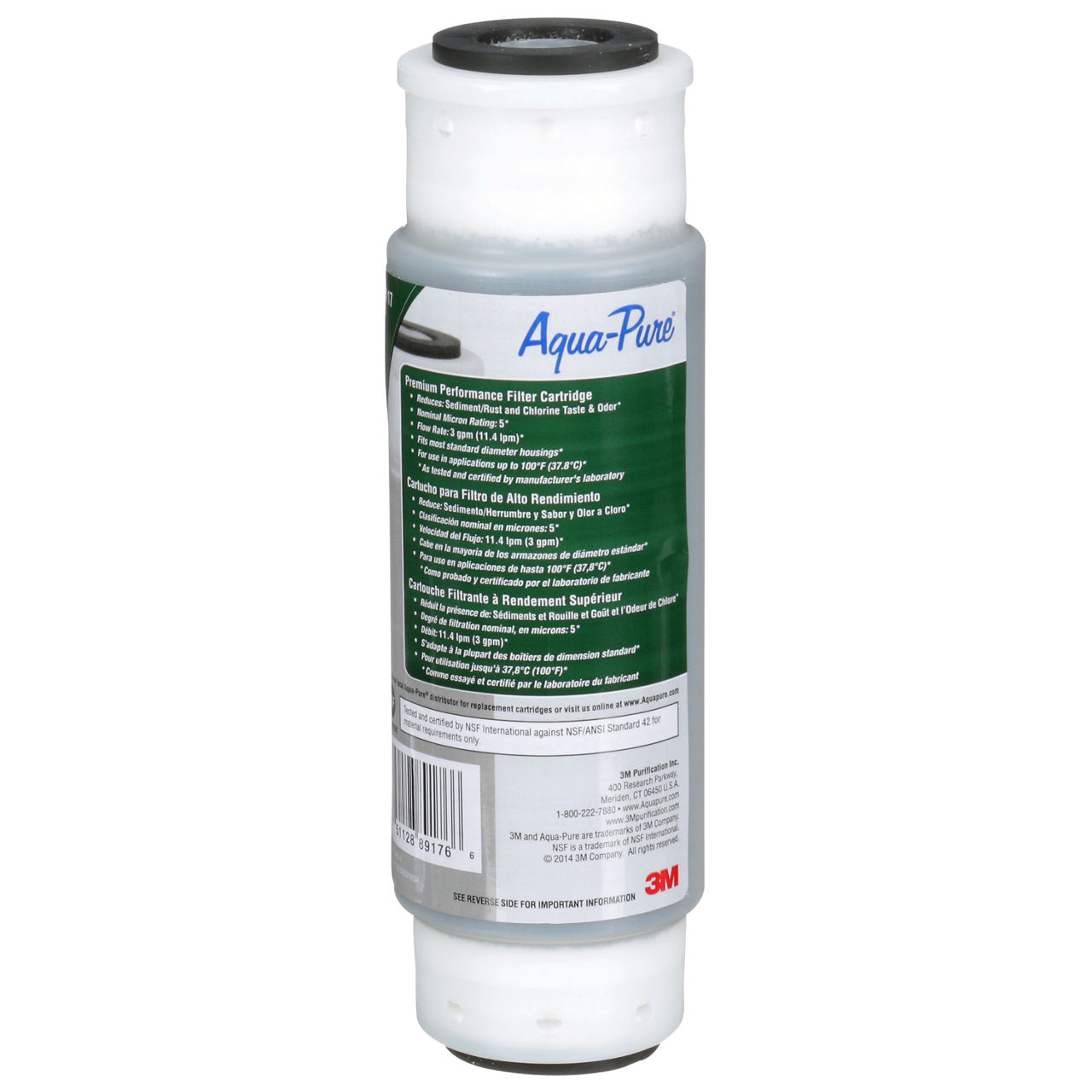 3M™ Aqua-Pure™ AP100 Series Whole House Water Filter Drop-in CartridgeAP117-BK, 5541733, Standard, 5 um, 36 Eac/Pack, 1 Pack/Case