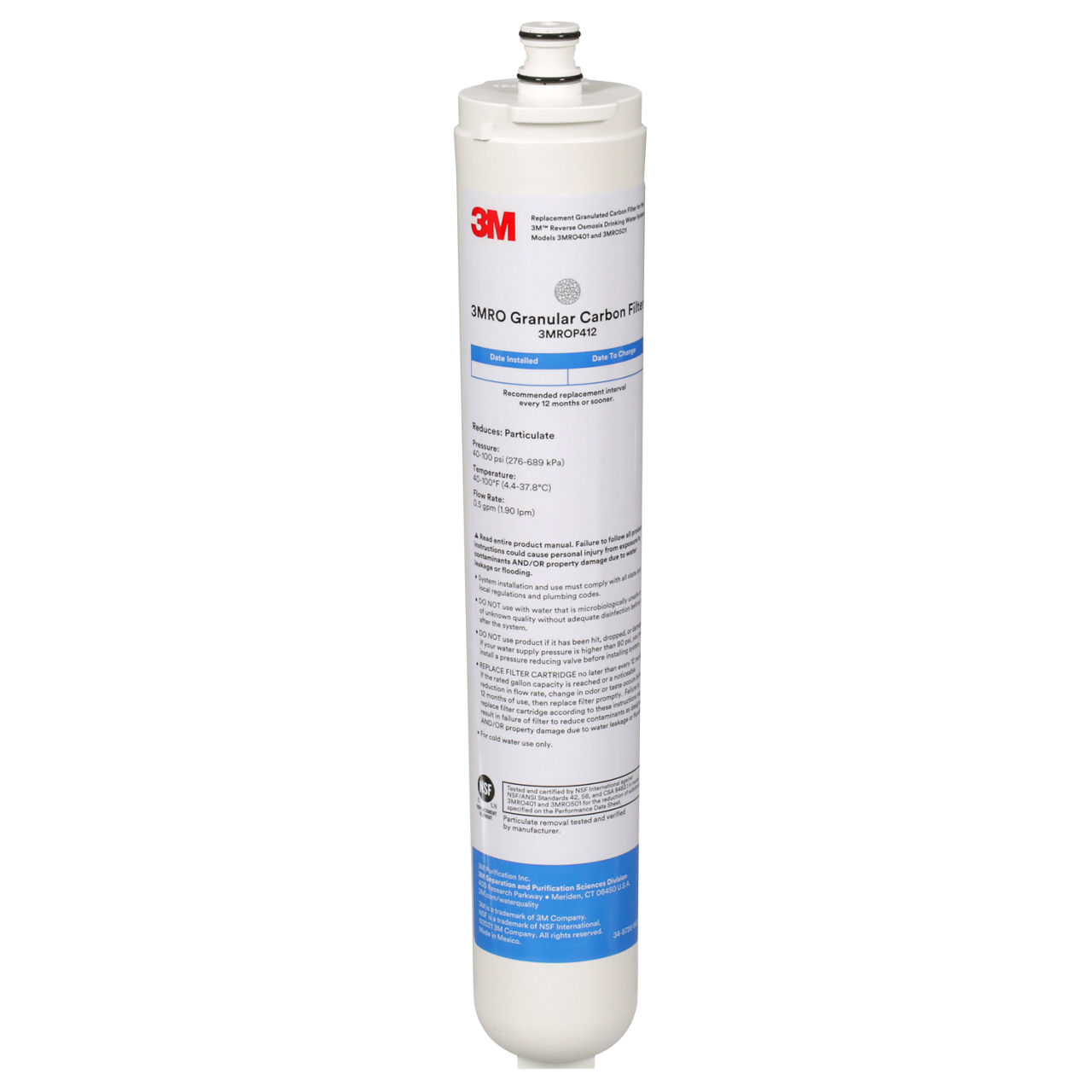 3M™ Under Sink Reverse Osmosis Water Filter Cartridge 3MROP412-20A, For3MRO401/3MRO501, 20/Case