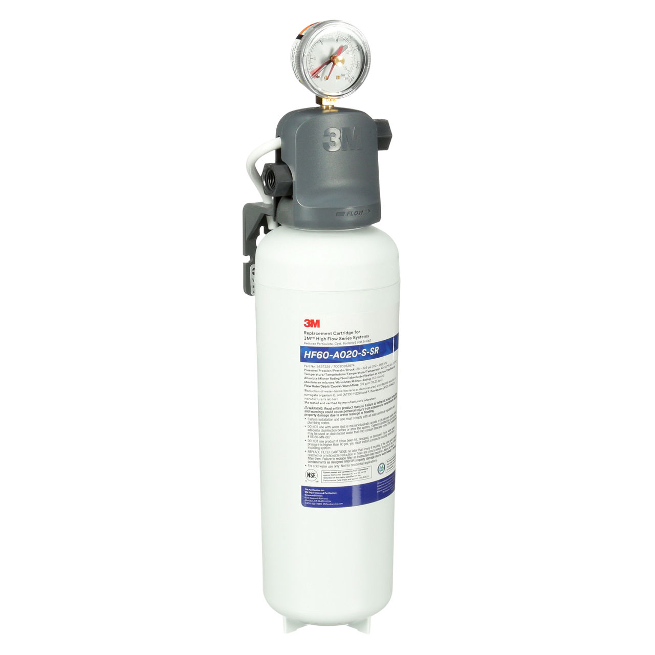 3M(TM) High Flow Carbonless Absolute Series Water Filter System, 0.2 um Absolute, 2 gpm